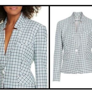 Veronica Beard - Farley Dickey Blazer- Turquoise Houndstooth - 4